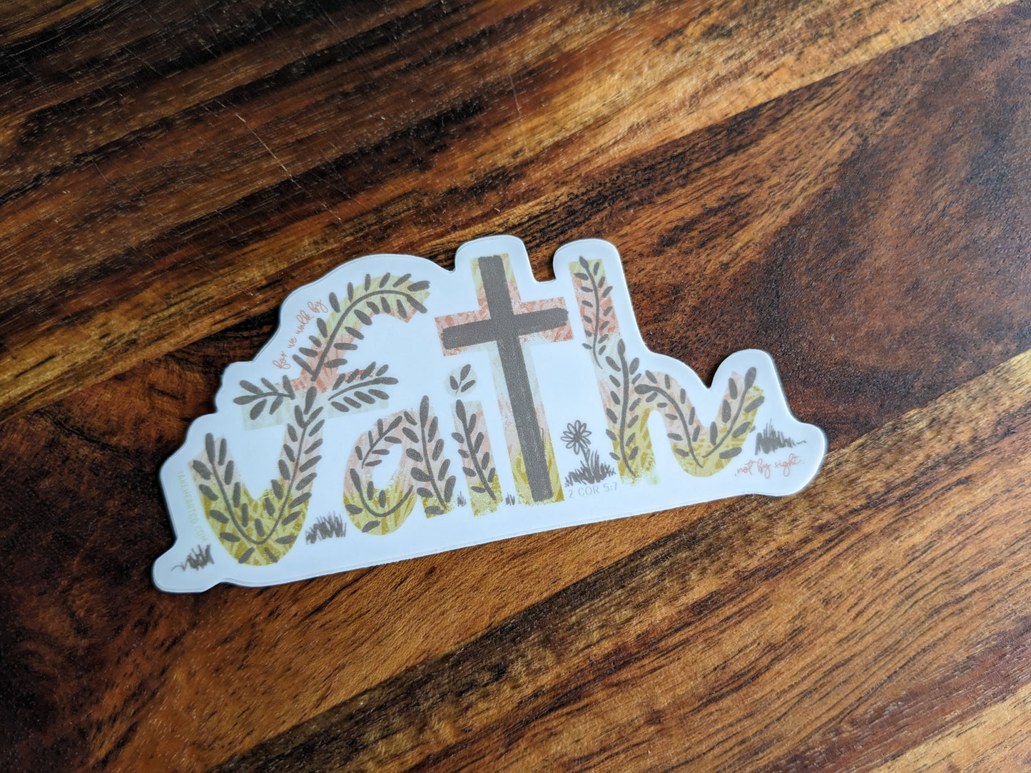 Faith Floral Vinyl Sticker