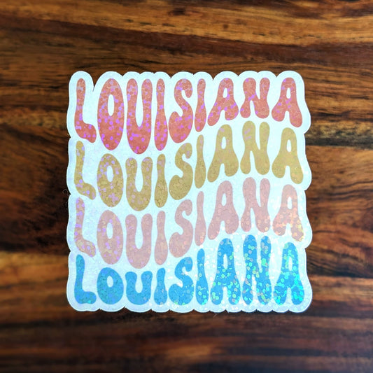 Louisiana Vinyl Holographic Sticker