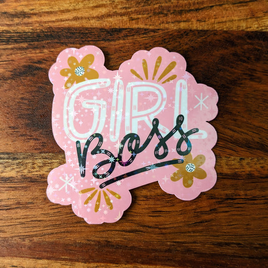 Girl Boss Holographic Laminate Sticker